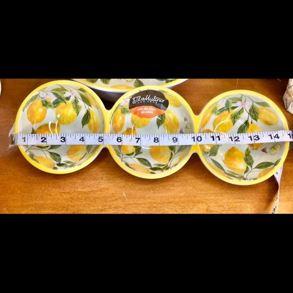 Il Mulino Three Condiment/Dipping Bowls Melamine Lemons New - Picture 3 of 4